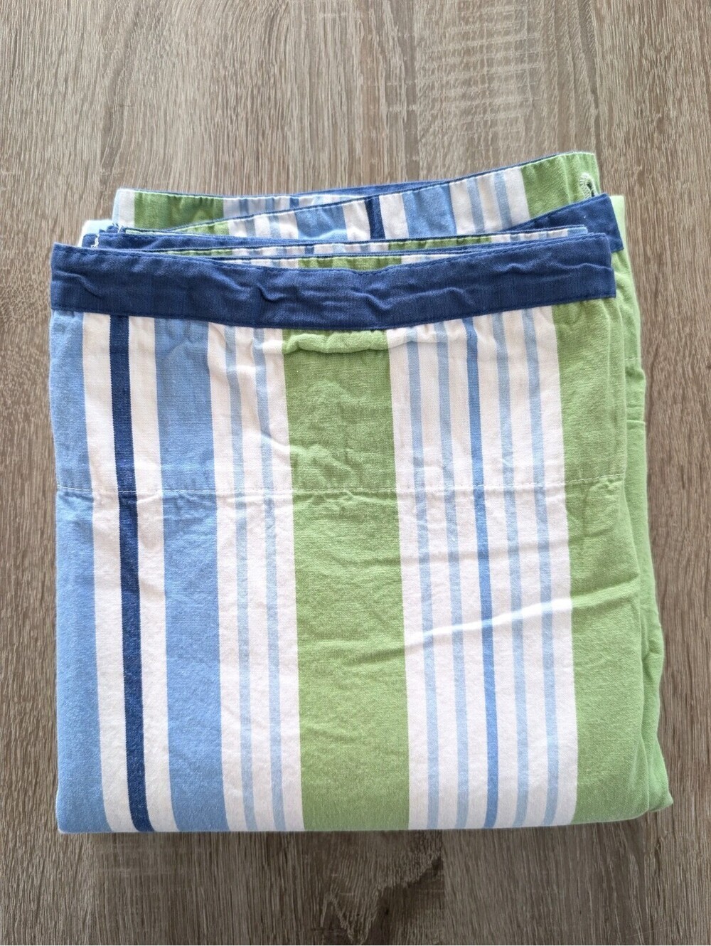 Pottery Barn Kids 100% Cotton Striped Fabric Shower Curtain 72x72 Preppy Classic